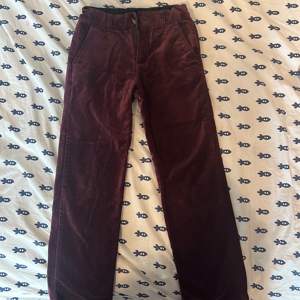 Janie and Jack maroon velvet pants size 7